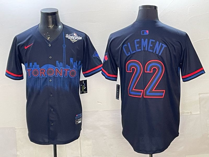 Men 2025 Nike Toronto Blue Jays #22 Clement Blue Game MLB Jersey 05